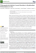 Cover page: Andrographolide Inhibits Corneal Fibroblast to Myofibroblast Differentiation In Vitro