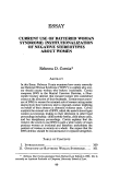 Cover page: Current Use of Battered Woman Syndrome: Institutionalization of Negative Stereotypes about Women