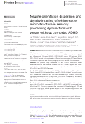 Cover page: Neurite orientation dispersion and density imaging of white matter microstructure in sensory processing dysfunction with versus without comorbid ADHD.