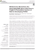 Cover page: Metabolomic Biomarkers Are Associated With Area of the Pons in Fragile X Premutation Carriers at Risk for Developing FXTAS