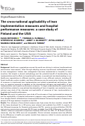 Cover page: The cross-national applicability of lean implementation measures and hospital performance measures: a case study of Finland and the USA