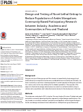 Cover page: Design and Testing of Novel Lethal Ovitrap to Reduce Populations of Aedes Mosquitoes: Community-Based Participatory Research between Industry, Academia and Communities in Peru and Thailand