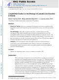 Cover page: Longitudinal Studies on the Etiology of Cannabis Use Disorder: A Review