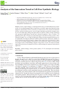 Cover page: Analysis of the Innovation Trend in Cell-Free Synthetic Biology