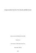 Cover page: Congressmember Sam Farr: Five Decades of Public Service