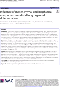 Cover page: Influence of mesenchymal and biophysical components on distal lung organoid differentiation.