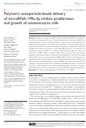 Cover page: Polymeric nanoparticle-based delivery of microRNA-199a-3p inhibits proliferation and growth of osteosarcoma cells