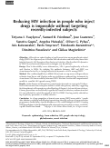 Cover page: Reducing HIV infection in people who inject drugs is impossible without targeting recently-infected subjects.