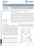 Cover page of α-Phenylthioaldehydes for the effective generation of acyl azolium and azolium enolate intermediates