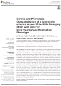 Cover page: Genetic and Phenotypic Characterization of a <i>Salmonella enterica</i> serovar Enteritidis Emerging Strain with Superior Intra-macrophage Replication Phenotype.