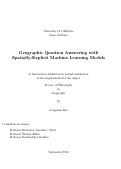 Cover page: Geographic Question Answering with Spatially-Explicit Machine Learning Models