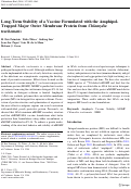 Cover page: Long-Term Stability of a Vaccine Formulated with the Amphipol-Trapped Major Outer Membrane Protein from Chlamydia trachomatis