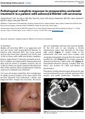 Cover page: Pathological complete response to preoperative avelumab treatment in a patient with advanced Merkel cell carcinoma