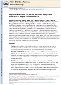 Cover page: Impact of Nutritional Factors on Incident Kidney Stone Formation: A Report From the WHI OS