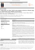 Cover page: “Undetectable, Now What?” HIV Provider Opinions on Barriers to Healthy Aging for Older People Living with HIV in North America