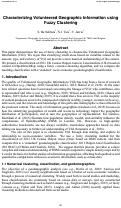 Cover page: Characterizing Volunteered Geographic Information using Fuzzy Clustering