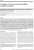 Cover page: Coregulation of alternative splicing by hnRNPM and ESRP1 during EMT