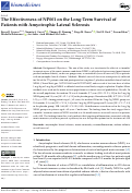 Cover page: The Effectiveness of NP001 on the Long-Term Survival of Patients with Amyotrophic Lateral Sclerosis.