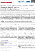 Cover page: Machine Learning Approaches to Understand Cognitive Phenotypes in People With HIV