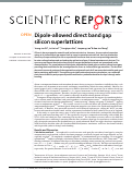 Cover page: Dipole-allowed direct band gap silicon superlattices