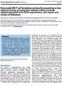 Cover page: Extranodal NK/T-cell lymphoma primarily presenting as two adjacent slowly growing skin nodules with prominent epidermotropism and CD30 expression, a case report and review of literature