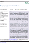 Cover page of Drivers of spatiotemporal variability in a marine foundation species.