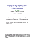 Cover page: Risky Income or Lumpy Investments? Evidence on Two Theories of Under-Specialization