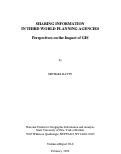 Cover page: Sharing Information in Third World Planning Agencies: Perspectives on the Impact of GIS (92-8)