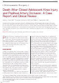 Cover page: Death After Closed Adolescent Knee Injury and Popliteal Artery Occlusion