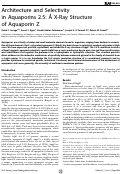 Cover page: Architecture and Selectivity in Aquaporins: 2.5 Å X-Ray Structure of Aquaporin Z