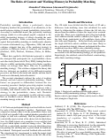 Cover page: The Roles of Context and Working Memory in Probability Matching