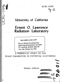 Cover page: A NUMERICAL STUDY OF THE REGGE PARAMETERS IN POTENTIAL SCATTERING