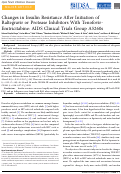 Cover page: Changes in Insulin Resistance After Initiation of Raltegravir or Protease Inhibitors With Tenofovir-Emtricitabine: AIDS Clinical Trials Group A5260s