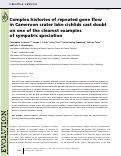 Cover page: Complex histories of repeated gene flow in Cameroon crater lake cichlids cast doubt on one of the clearest examples of sympatric speciation