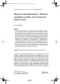 Cover page: Beyond 'transnationalism': Mexican hometown politics at an American labour union