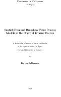 Cover page: Spatial-Temporal Branching Point Process Models in the Study of Invasive Species