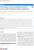 Cover page: Phenotypes and personalized medicine in the acute respiratory distress syndrome