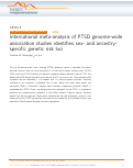 Cover page: International meta-analysis of PTSD genome-wide association studies identifies sex- and ancestry-specific genetic risk loci