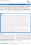 Cover page: Directional RNA deep sequencing sheds new light on the transcriptional response of Anabaena sp. strain PCC 7120 to combined-nitrogen deprivation