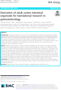 Cover page: Derivation of adult canine intestinal organoids for translational research in gastroenterology.