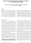 Cover page: Brain Activation during Face Perception: Evidence of a Developmental Change