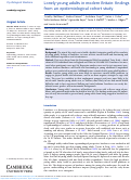 Cover page: Lonely young adults in modern Britain: findings from an epidemiological cohort study.