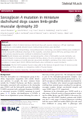 Cover page: Sarcoglycan A mutation in miniature dachshund dogs causes limb-girdle muscular dystrophy 2D