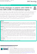 Cover page: Stroke etiologies in patients with COVID-19: the SVIN COVID-19 multinational registry.