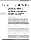 Cover page: Transcriptome analysis of Brachypodium during fungal pathogen infection reveals both shared and distinct defense responses with wheat