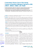 Cover page: Contralateral Breast Cancer Risk Among Carriers of Germline Pathogenic Variants in ATM, BRCA1, BRCA2, CHEK2, and PALB2.