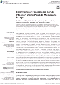 Cover page: Serotyping of Toxoplasma gondii Infection Using Peptide Membrane Arrays