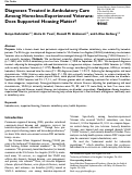 Cover page: Diagnoses Treated in Ambulatory Care Among Homeless-Experienced Veterans: Does Supported Housing Matter?