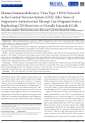 Cover page: Human Immunodeficiency Virus Type 1 RNA Detected in the Central Nervous System (CNS) After Years of Suppressive Antiretroviral Therapy Can Originate from a Replicating CNS Reservoir or Clonally Expanded Cells.