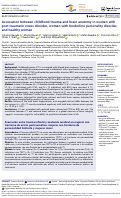 Cover page: Association between childhood trauma and brain anatomy in women with post-traumatic stress disorder, women with borderline personality disorder, and healthy women